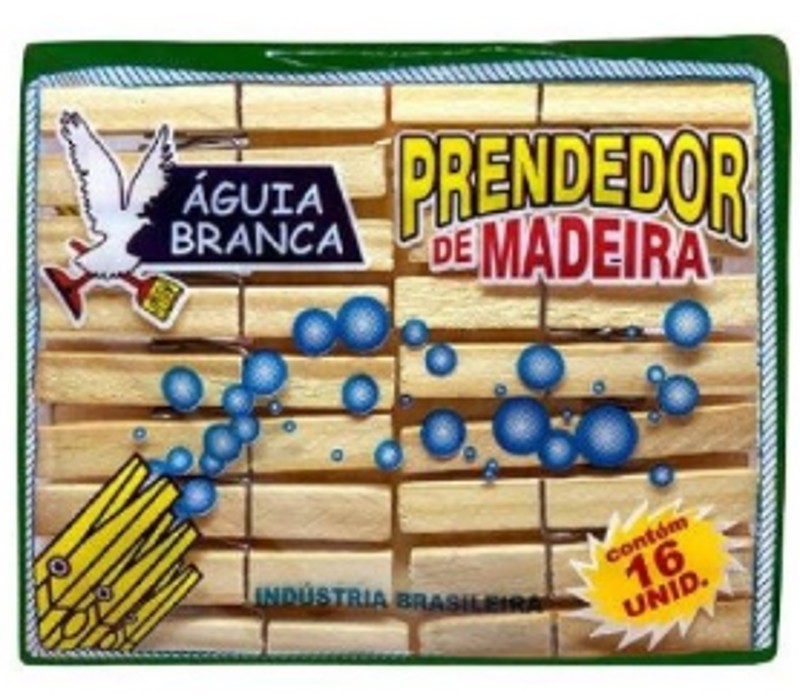 Prendedor Madeira Aguia Branca c/16