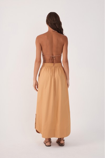 SAIA MIDI ALGODÃO FRALDADA