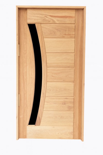 Porta angelim pedra alto padrão vidro curvo 210x80