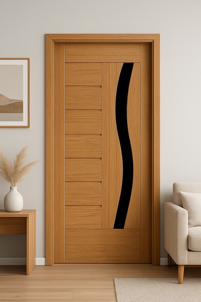 Porta angelim pedra alto padrão vidro S 210X100