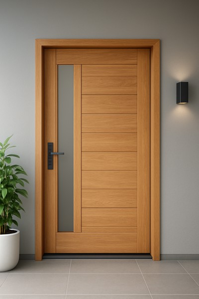 Porta angelim pedra alto padrão vidro reto 210x80