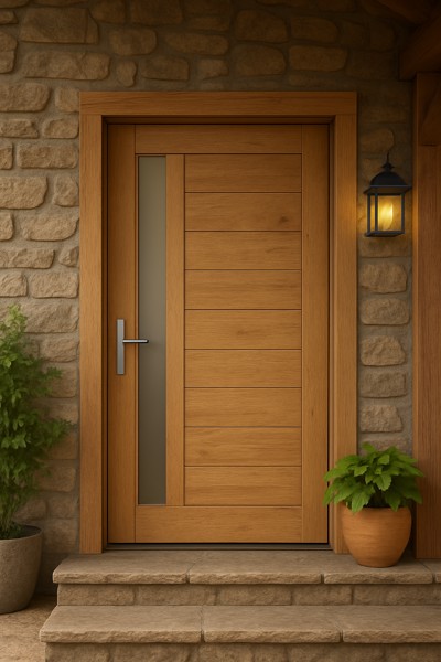 Porta angelim alto padrão vidro reto 210x100