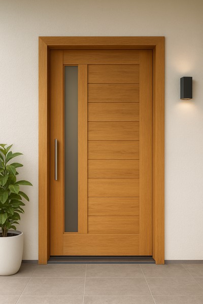 Porta angelim pedra alto padrão vidro reto 210x120