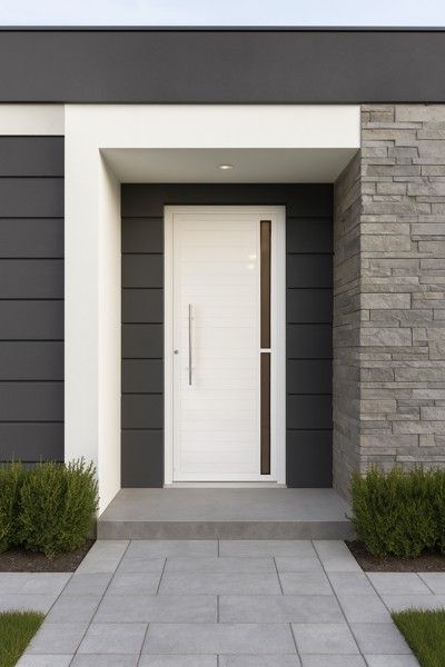 Porta lambril branco com visor lateral 210x120