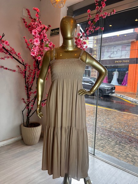 VESTIDO LASTEX LISO KAREM