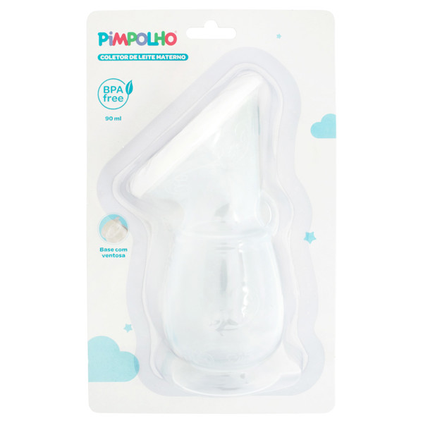 COLETOR LEITE MATERNO DE SILICONE 90ML PIMPOLHO BRANCO