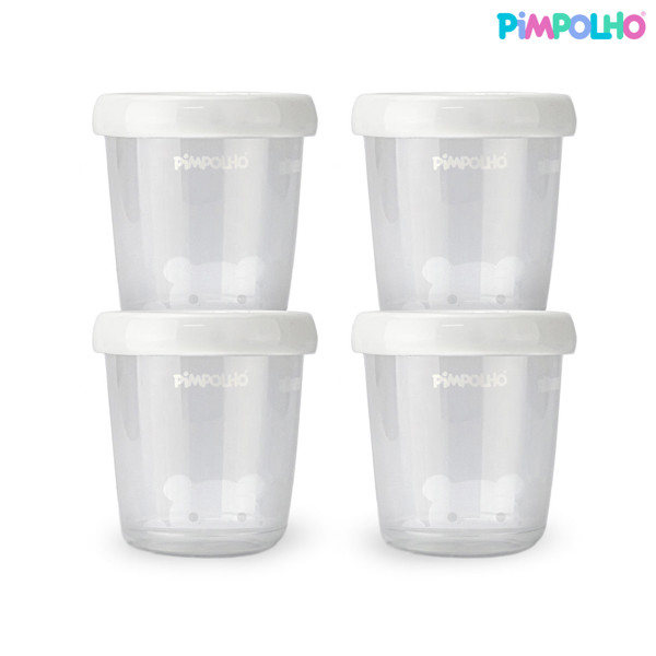 POTE PARA LEITE MATERNO C/4 UNIDADES PIMPOLHO BRANCO