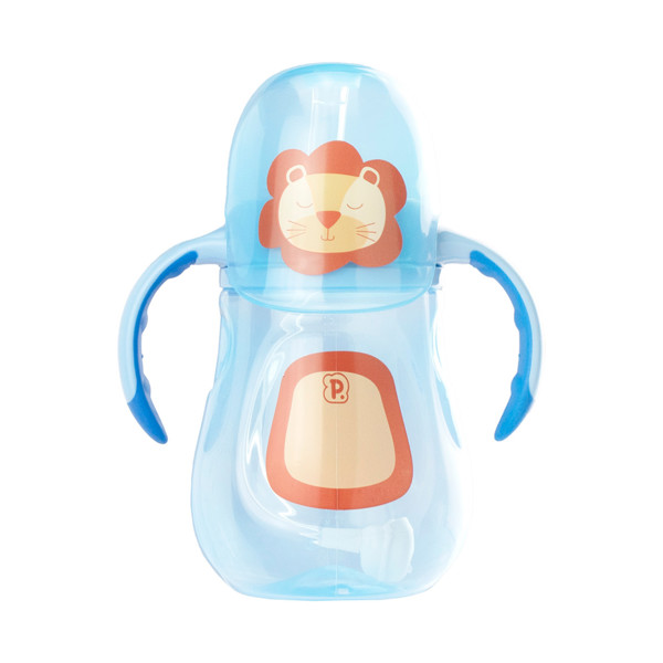 COPO DE TREINAMENTO BICHINHO C/ALCA E TAMPA 280ML MASC PIMPOLHO AZUL/LEAO