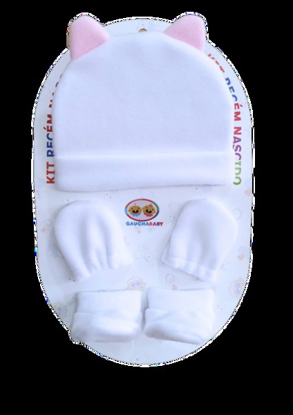 KIT RECEM NASCIDO GAUCHA  BABY - COR: BRANCO COM ROSA