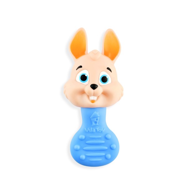 MORDEDOR E CHOCALHO COELHO AZUL VILA TOY