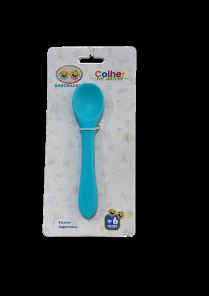 COLHER SILICONE GAUCHA BABY - COR: azul