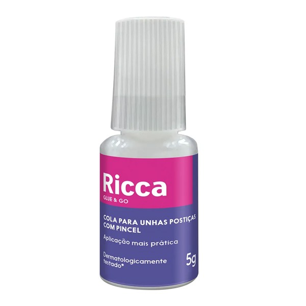 COLA PARA UNHAS POSTICAS RICCA 5G COM PINCEL