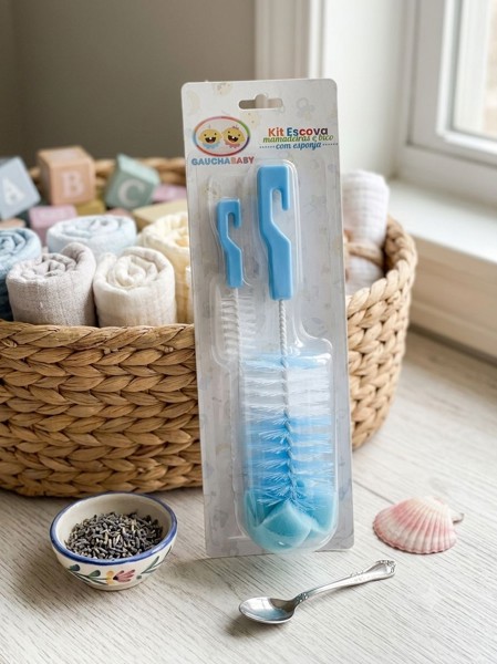 KIT ESCOVA MAMADEIRA E BICO GAUCHA BABY - COR: AZUL