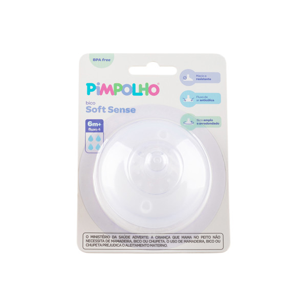 BICO PARA MAMADEIRA SOFT SENSE FLUXO 04 ACIMA DE 06 MESES  PIMPOLHO FLUXO04/V1/SILICONE