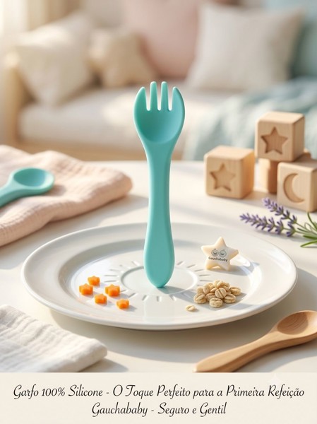 GARFO SILICONE GAUCHA BABY - COR: azul