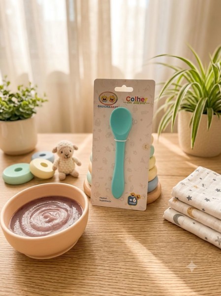 COLHER SILICONE GAUCHA BABY - COR: azul