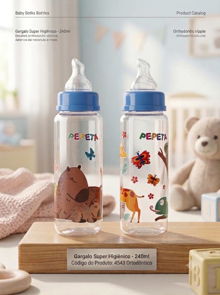 MAMADEIRA PEPETA PLUS ORTO 240ML PEPETA azul
