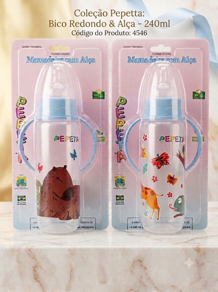 MAMADEIRA PEPETA PLUS ORTO COM ALCA 240ML PEPETA azul