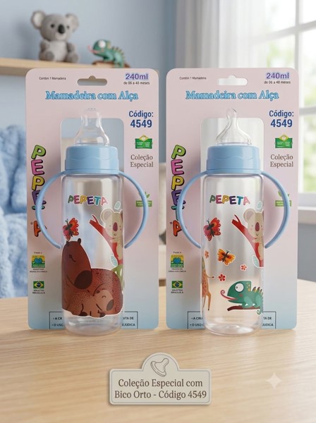 MAMADEIRA PEPETA PLUS COM ALCA 240ML PEPETA azul