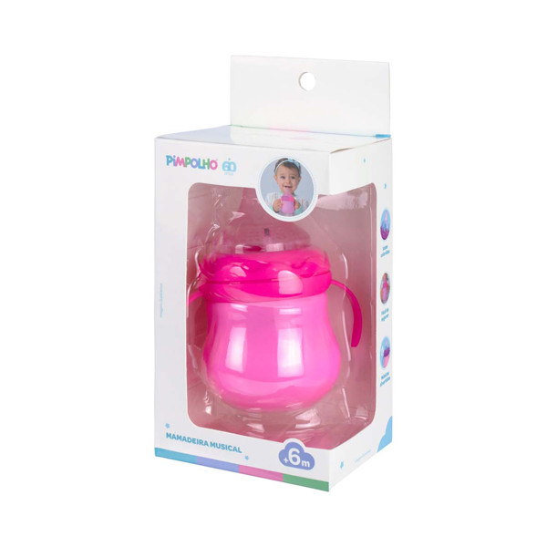 MAMADEIRA MUSICAL COM LUZES FEM PIMPOLHO ROSA