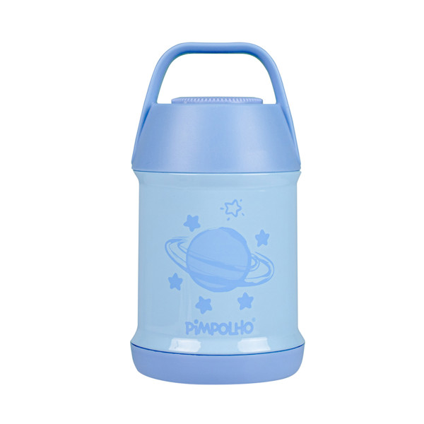 POTE TERMICO INOX 450ML MASC PIMPOLHO AZUL/PLANETA