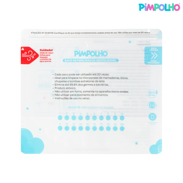 SACO P/ESTERELIZACAO DE MAMADEIRA UNISSEX PIMPOLHO BRANCO