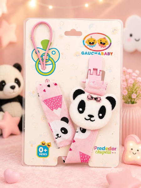 PRENDEDOR CHUPETA GB - MODELO: PANDA ROSA