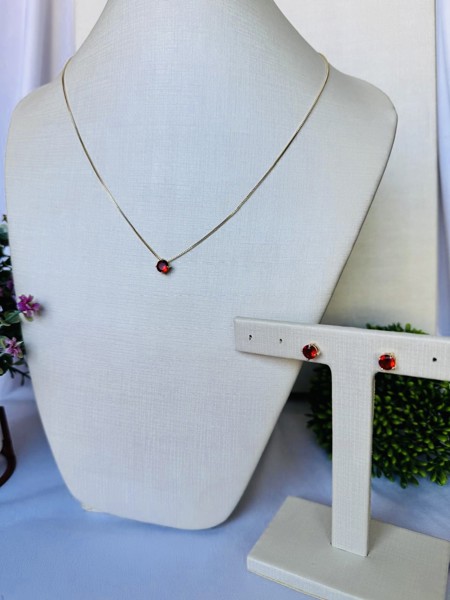 CONJUNTO PEDRA ZINC VERMELHA