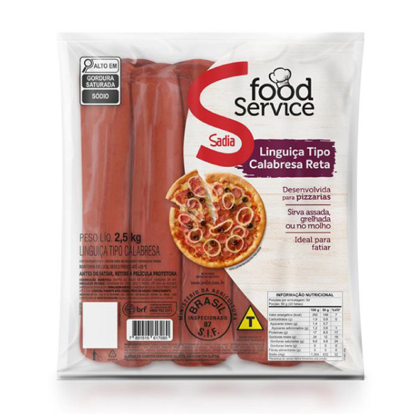 LINGUICA CALABRESA RETA PERDIGAO 2,5KG