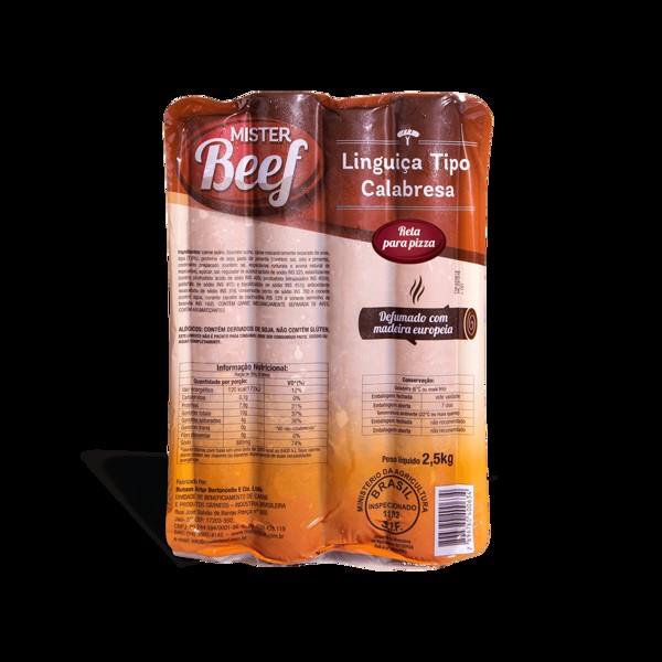 LINGUICA CALABRESA RETA MISTER BEEF 2,5KG 