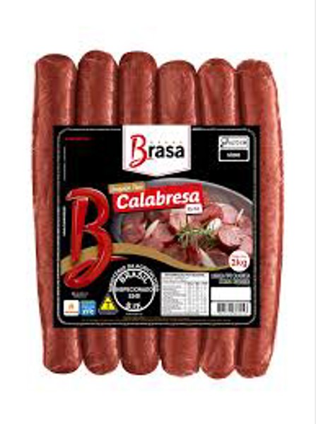 LINGUIÇA TIPO CALABRESA RETA 2 KG BRASA - FATIADO