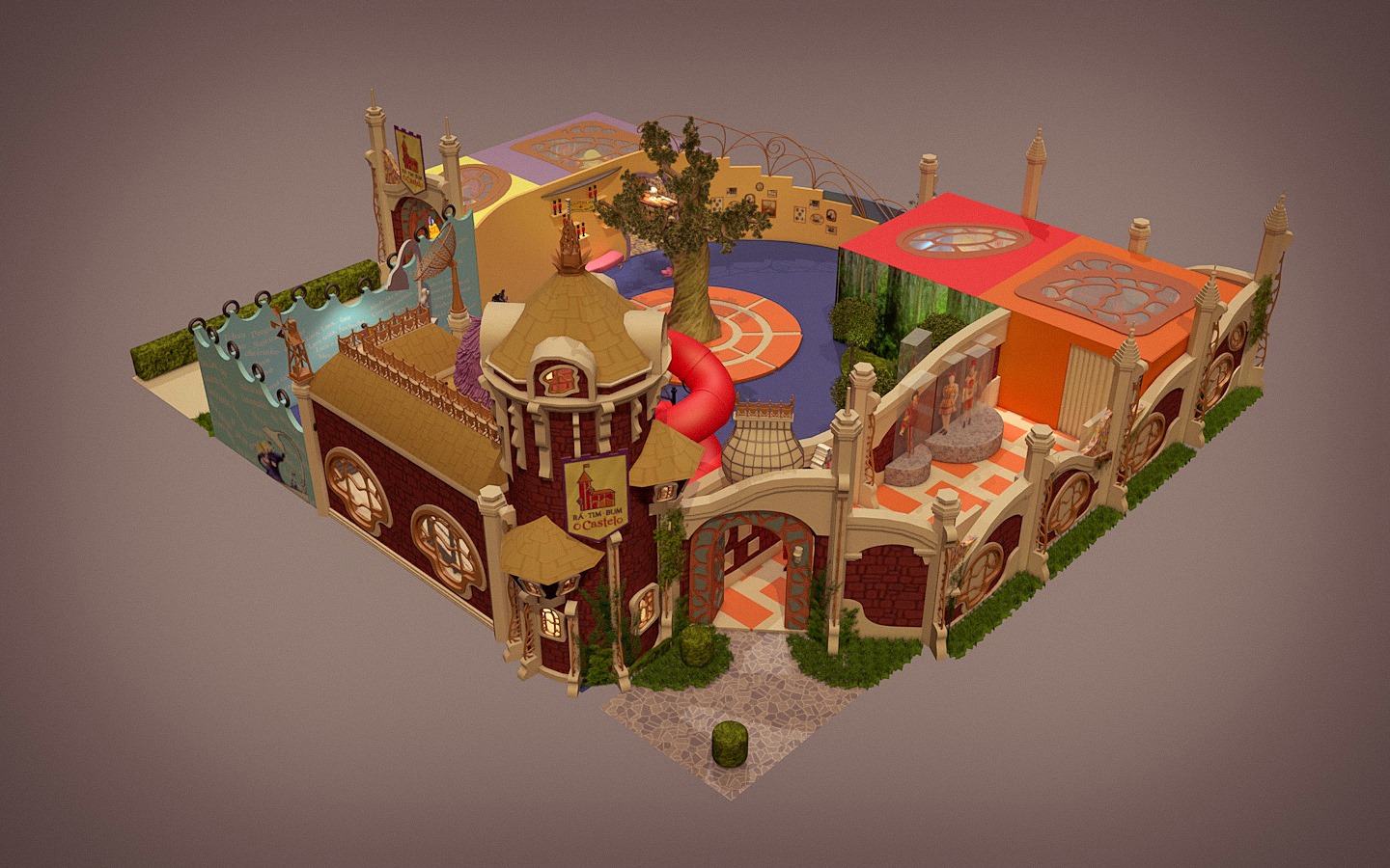 Projeto e produção 3d para evento - Castelo Ra Tim Bum