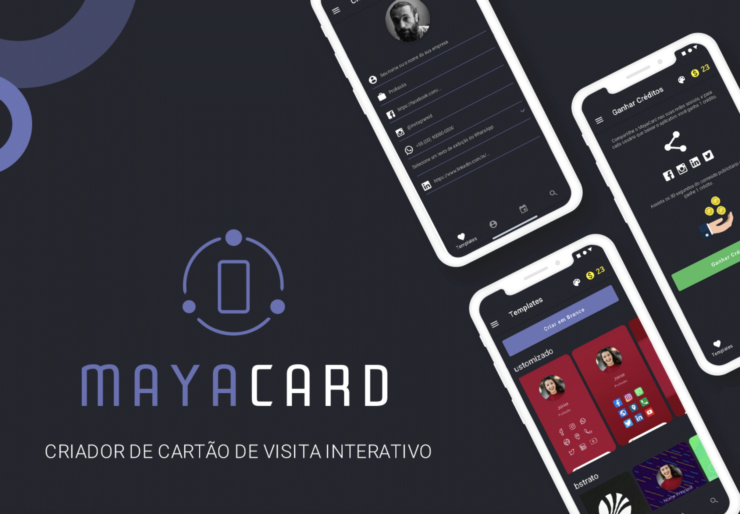 MayaCard - Aplicativo Criador de Cartão de Visita Interativo Digital