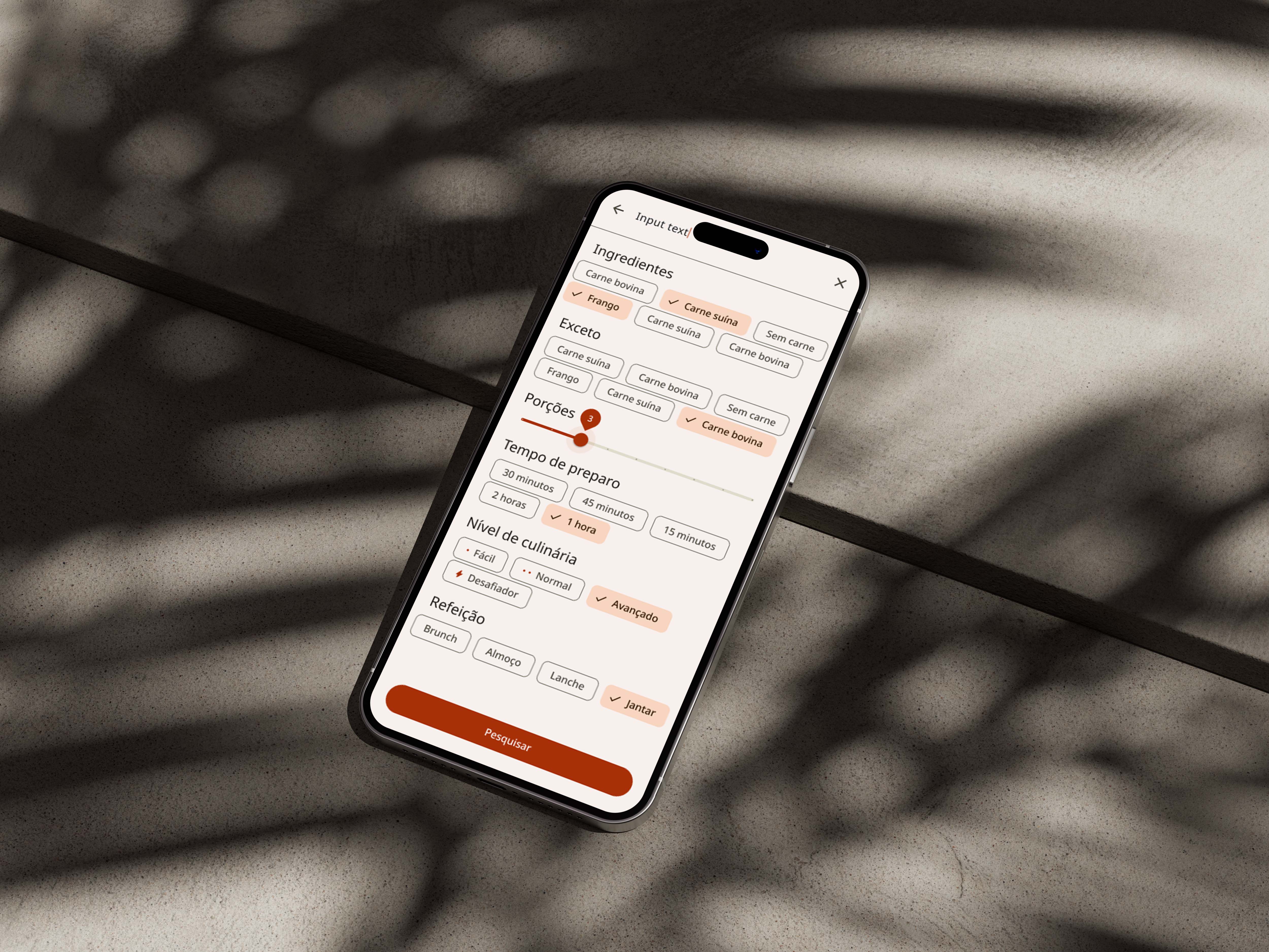 Design UI/UX para aplicativo de receitas (estudo)