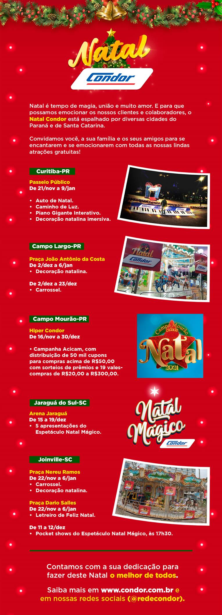 Natal Condor em diversas cidades