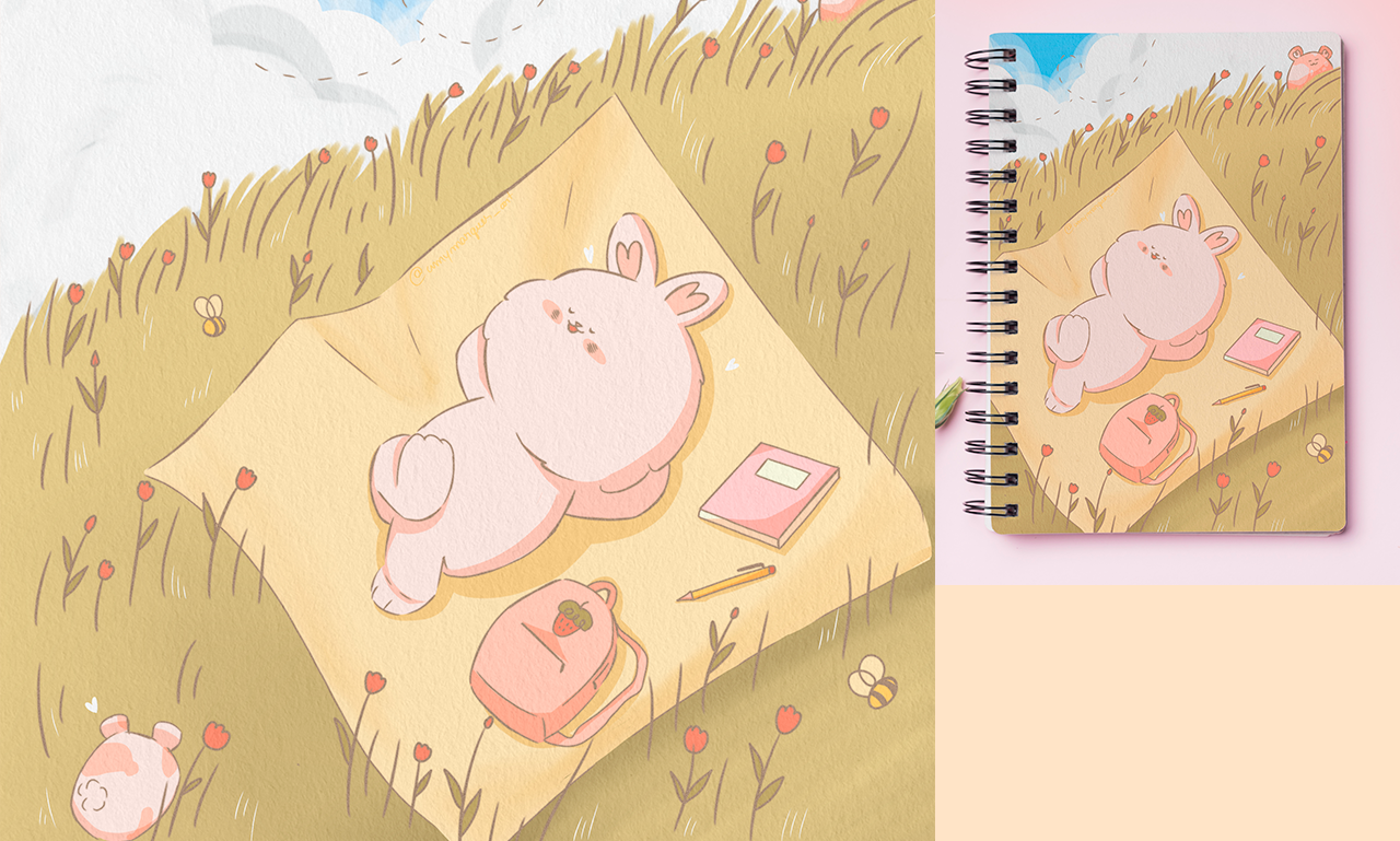 Cute illustration for notebook cover