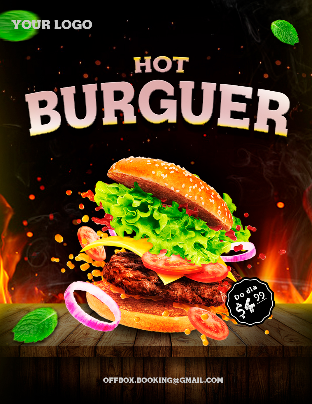 Flyer Hot burguer modelo