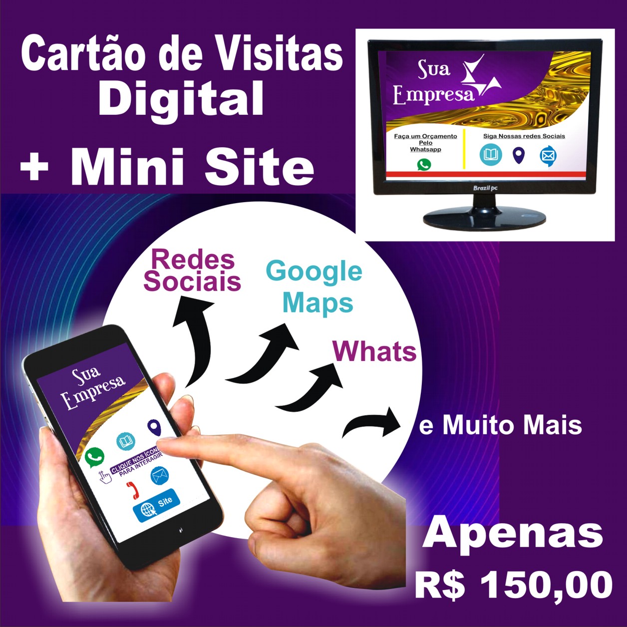 Cartão de Visitas Digital + Minisite (OnePage)