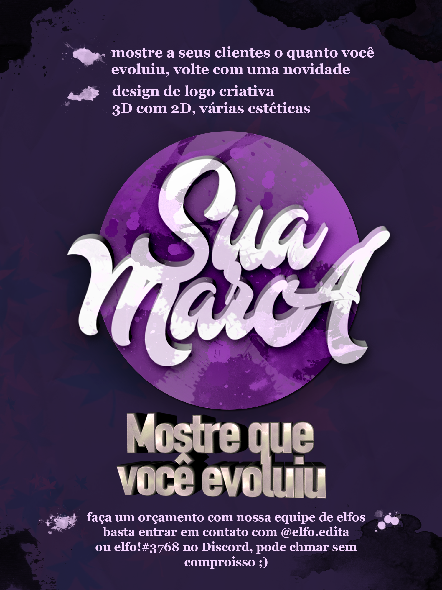 vou criar logo criativa 3D com 2D para você ou sua empresa