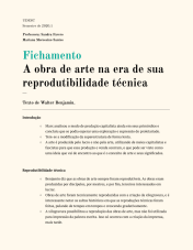 A obra de arte na era de sua reprodutibilidade técnica