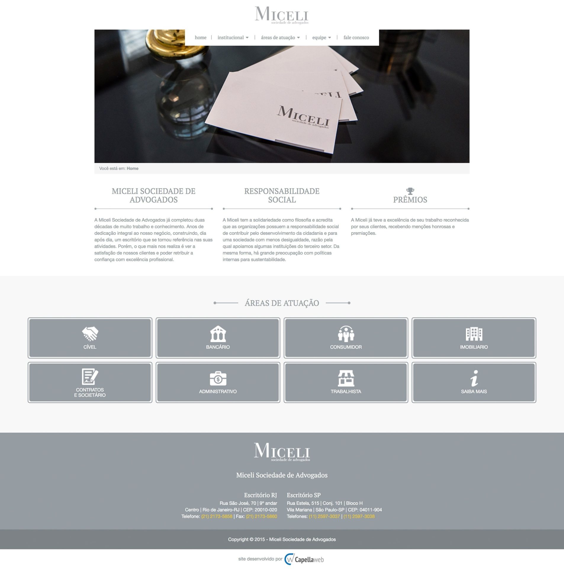 Miceli | Sociedade de Advogados - Criação de site institucional