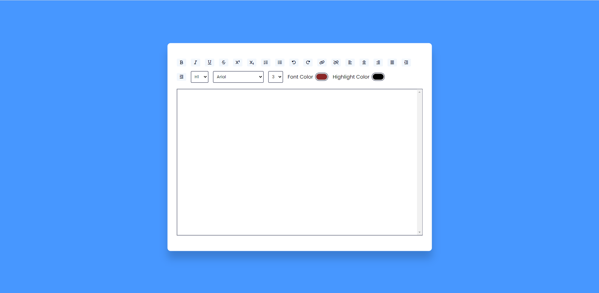 Rich text editor