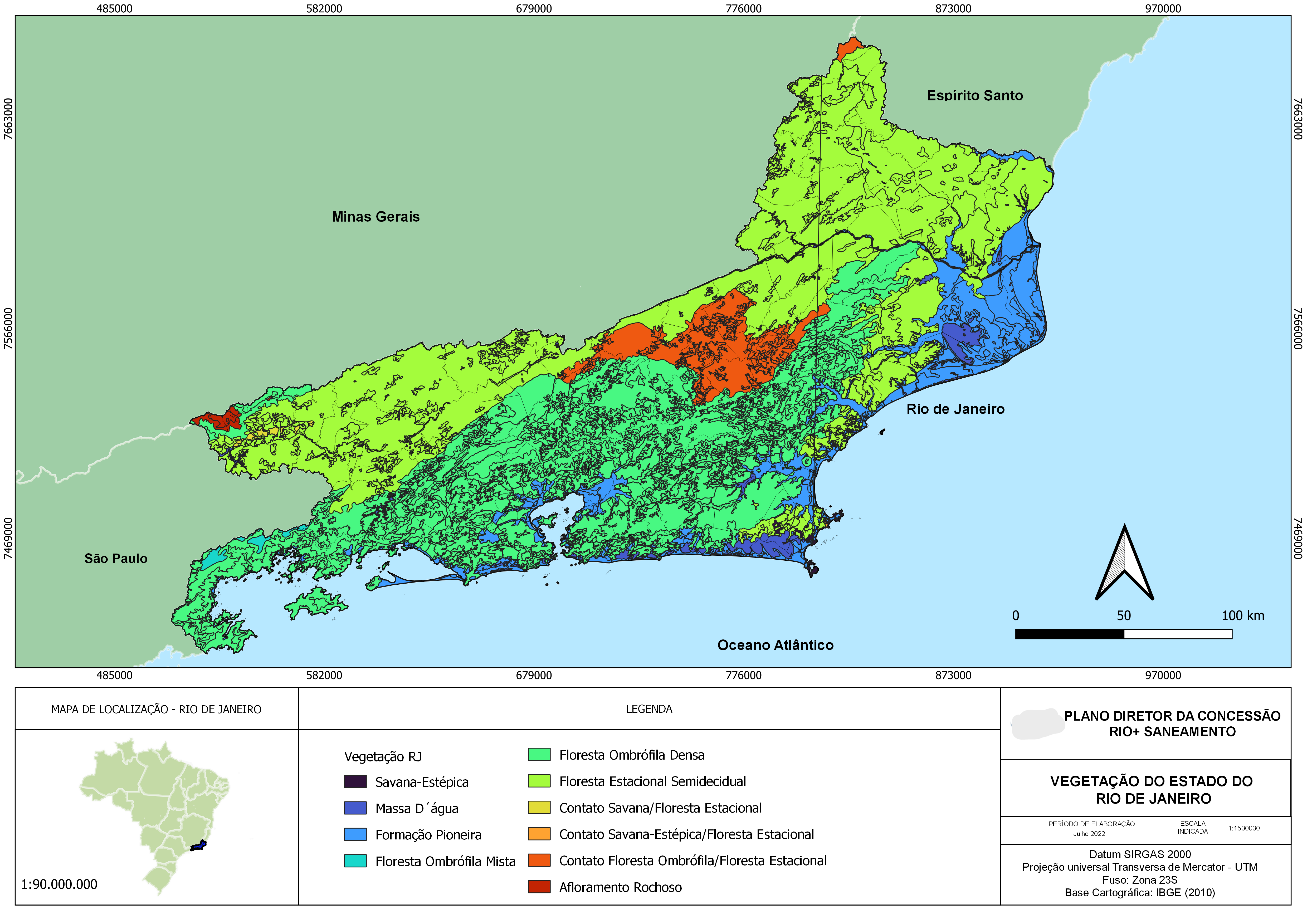 Mapas temáticos - Vegetação RJ