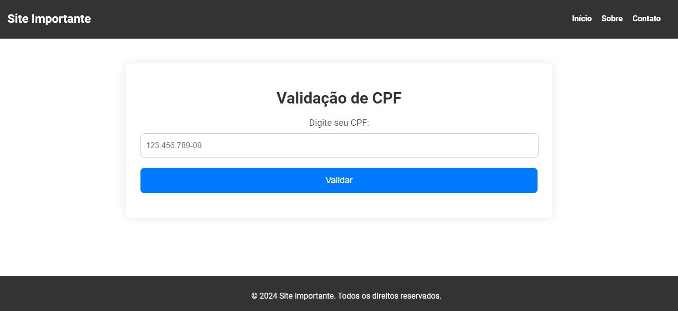 Site validação cpf