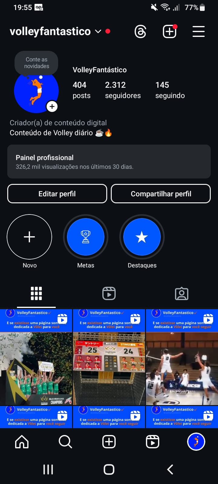 Crescimento de página de um Cliente