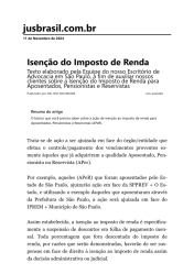 Isenção do Imposto de Renda