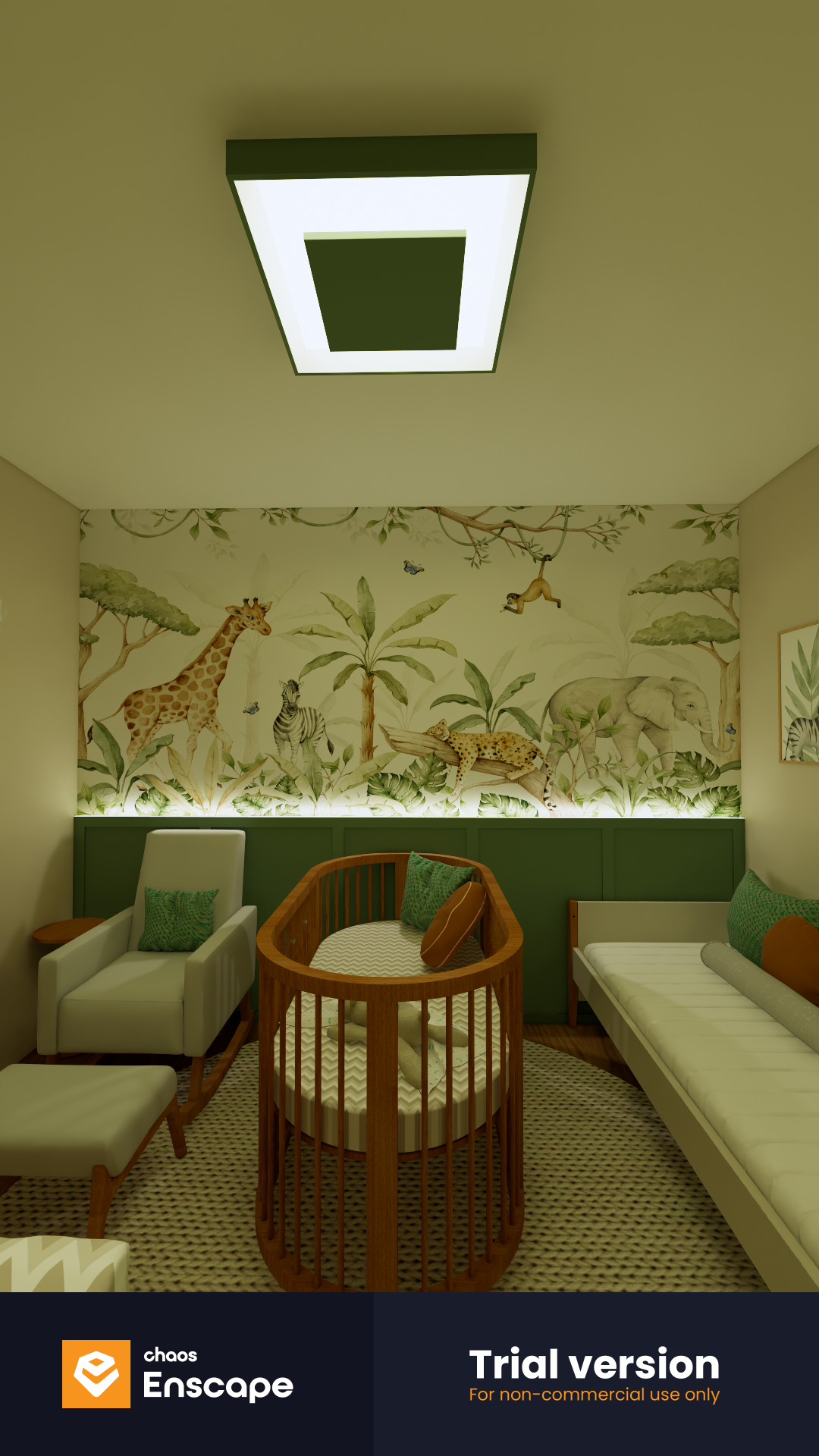 Projeto quarto infantil renderizado