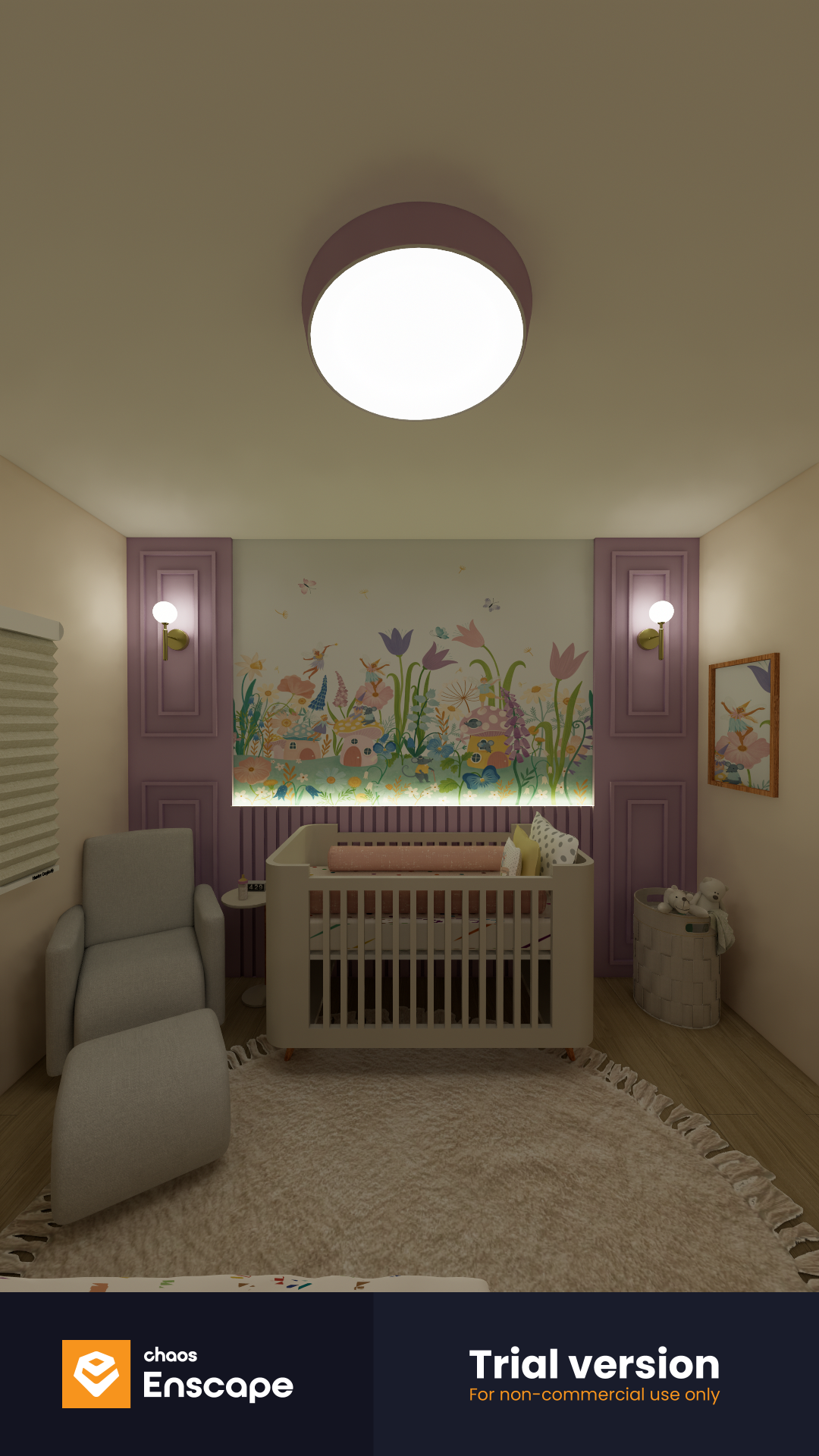 Projeto quarto infantil renderizado