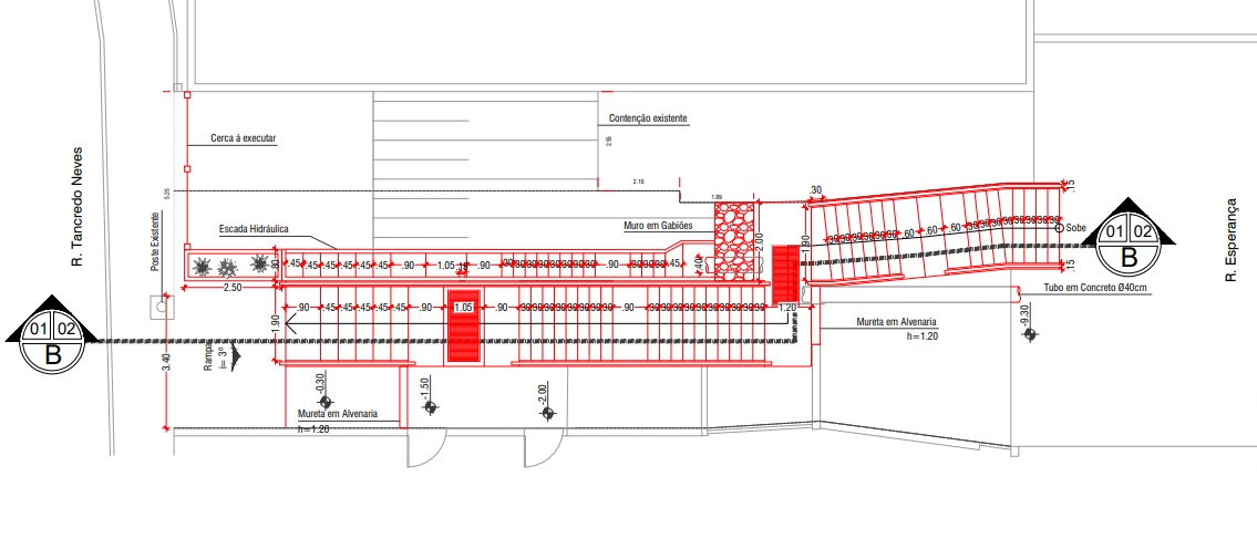 Projeto de Readequação de escadaria