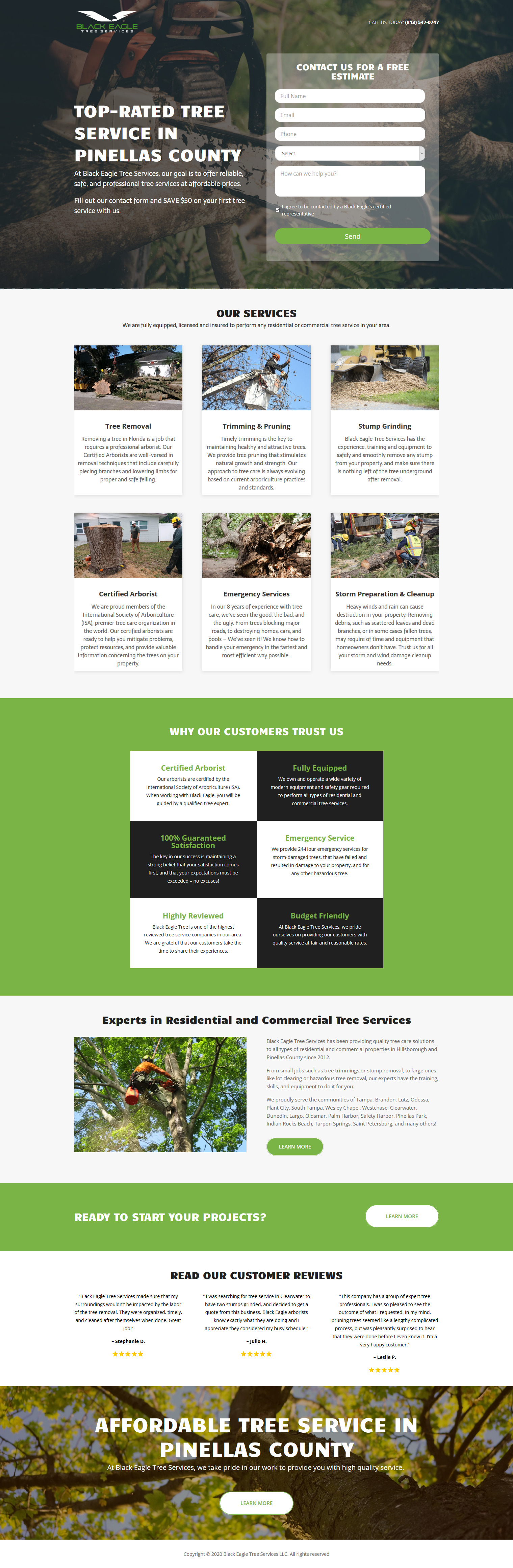 Landing Page - Black Eagle